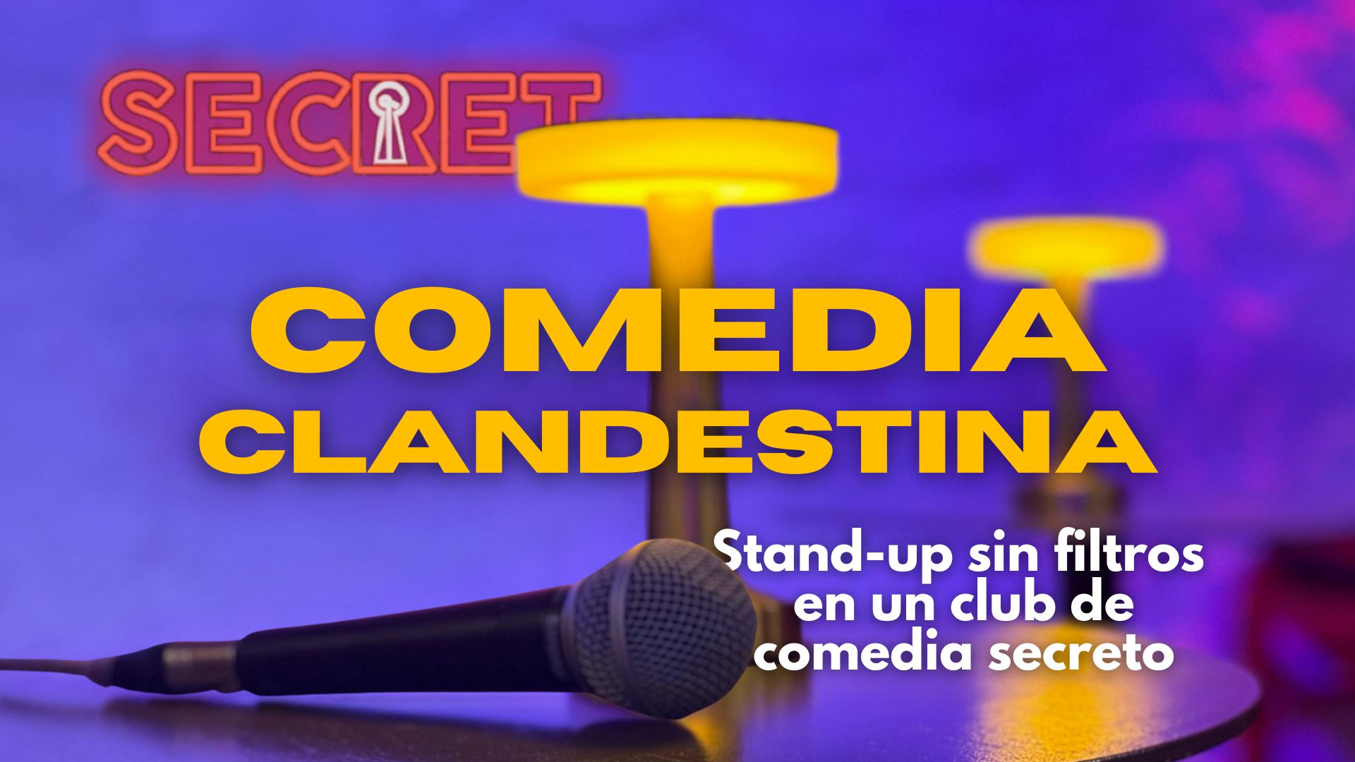 Show de comedia clandestina en Barcelona en Secret Comedy Club, un espectáculo de stand-up en un ambiente speakeasy con humor sin filtros.