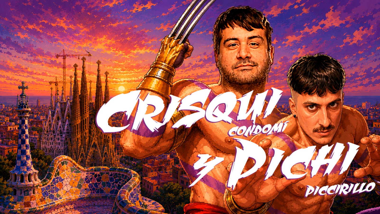 Crisqui y Pichi presentando show de stand up argentino en Barcelona en Secret Comedy Club