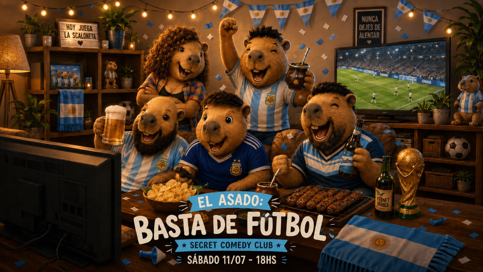 asado humor argentino, basta de futbol