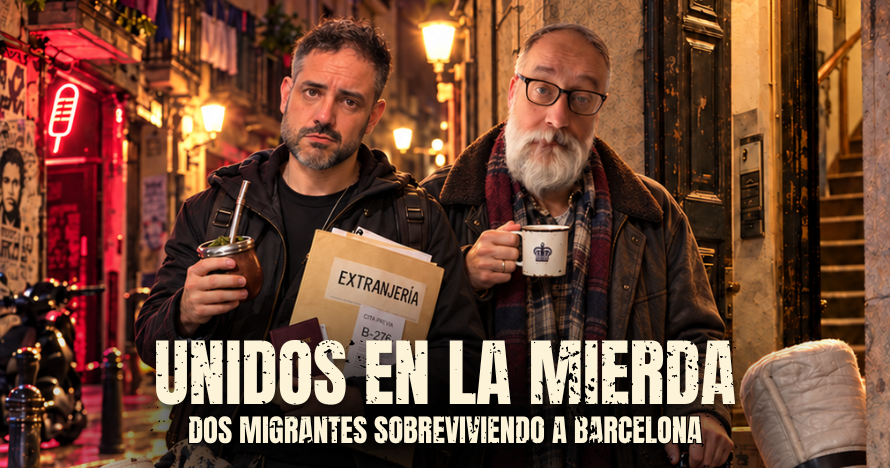 Gaby Gómez y Chris Groves en Unidos en la mierda, comedia de migrantes en Barcelona